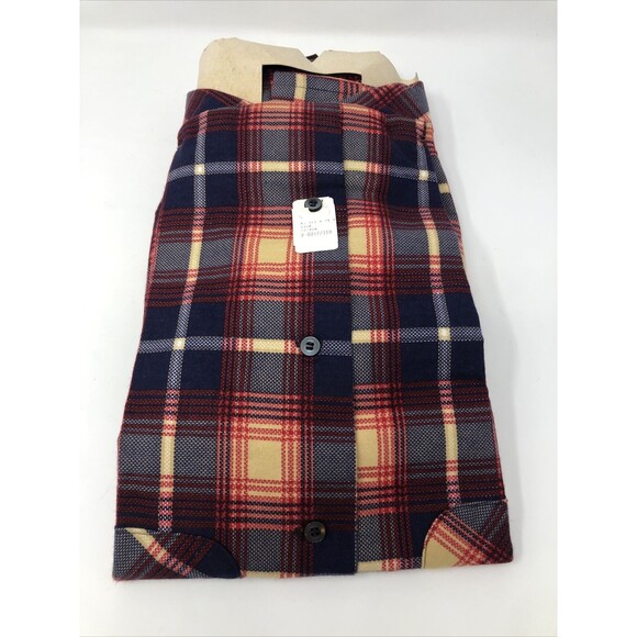 NEW NOS Sir Guy Long Sleeve Plaid Shirt MADE IN USA Rare 14.5 Small Red Blue - Picture 3 of 8